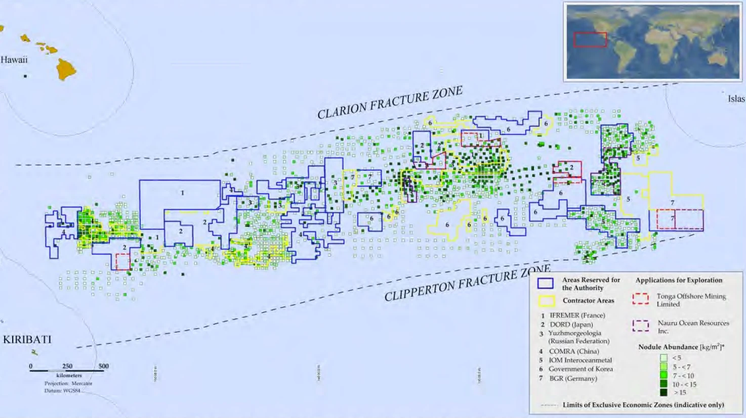 The Metals Company licence blocks in the Clarion-Clipperton Zone